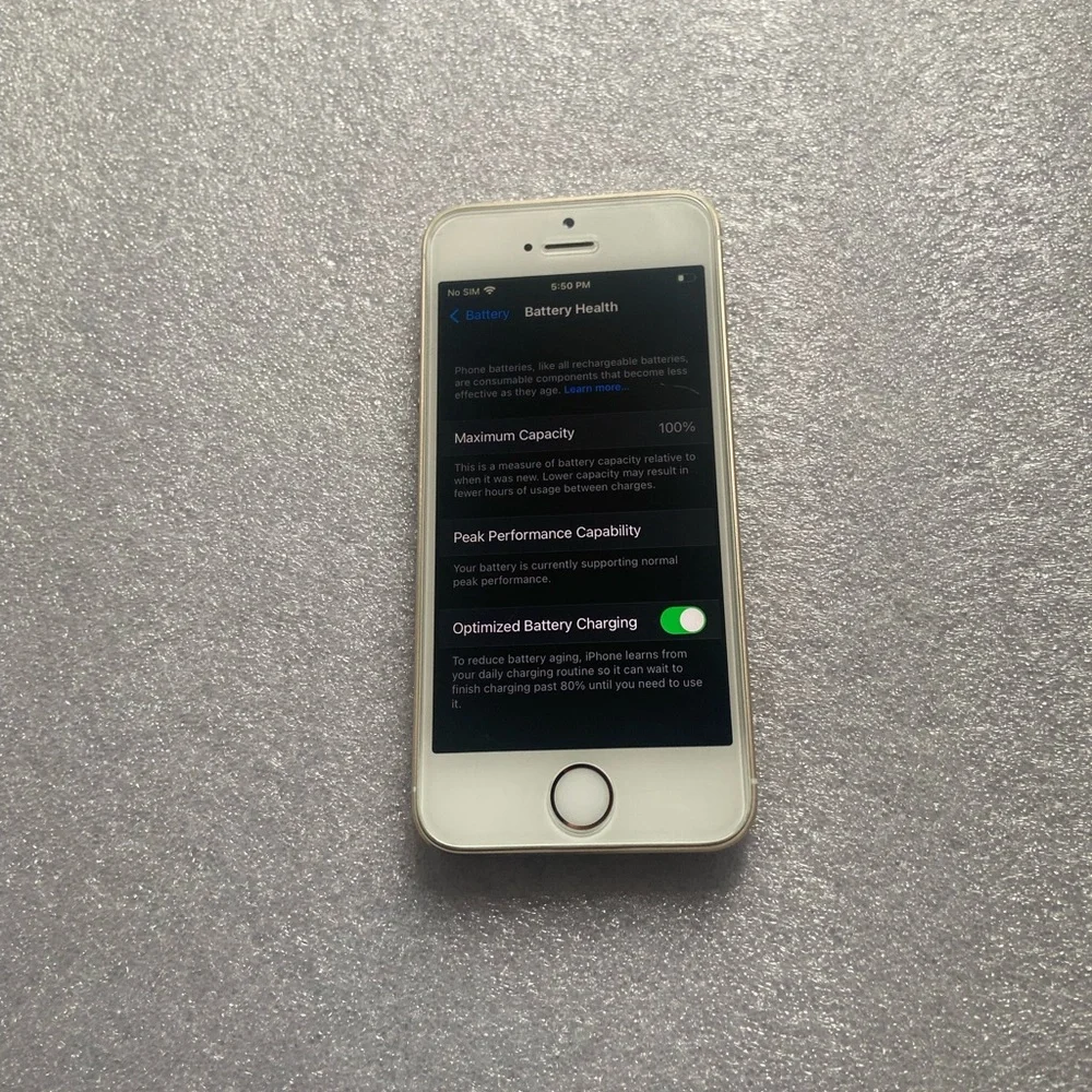 iPhone SE 64GB Custom Mirror Gold Housing + Gold Top /Bottom Glass+White Screen